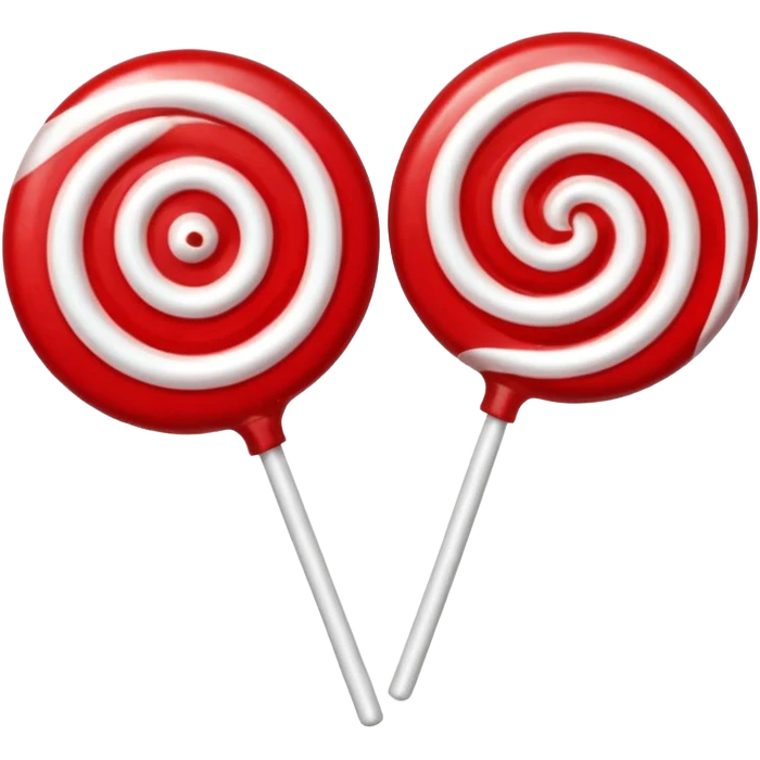 2 red round lollipops emoji