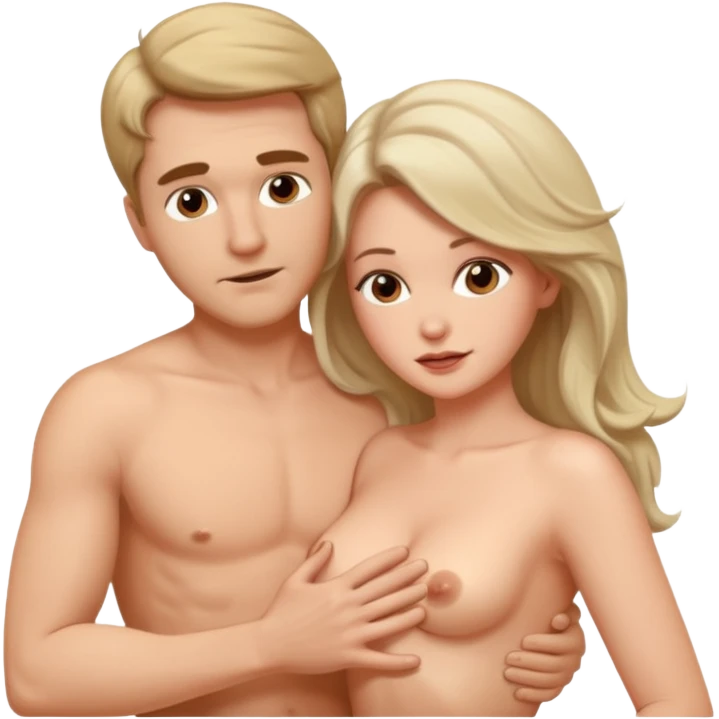 White Man and white woman having sex naked doggy style sex position emoji