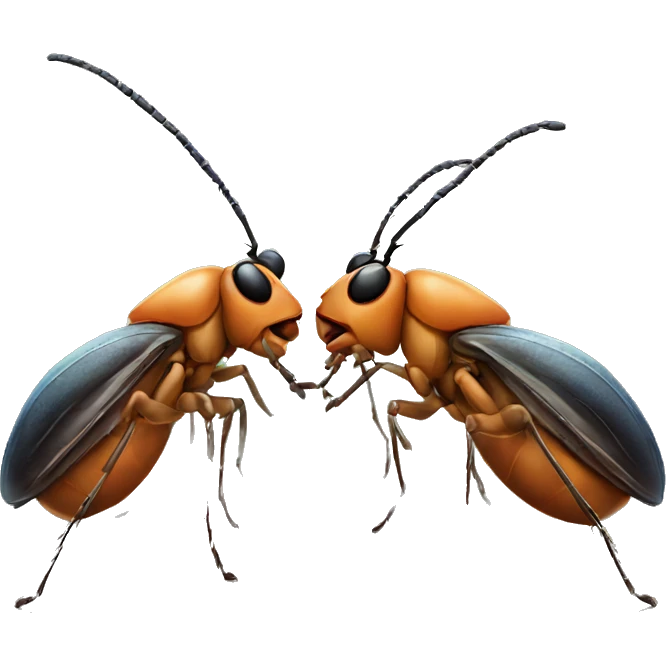 Bugs sharing a kiss emoji