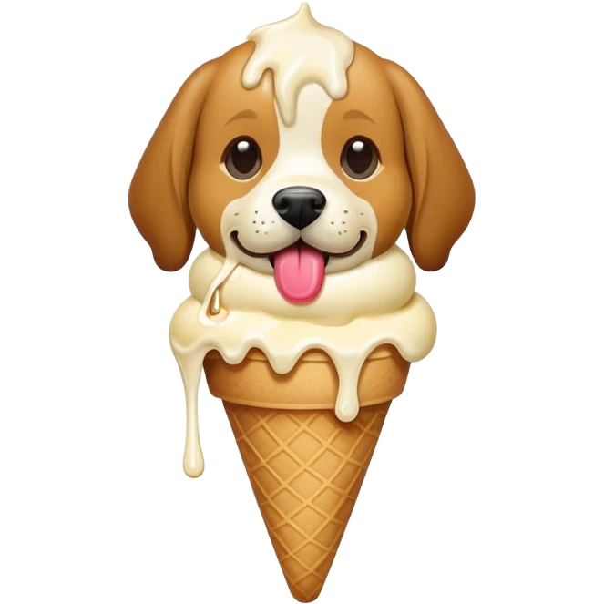 Dog eating ice Cream emoji