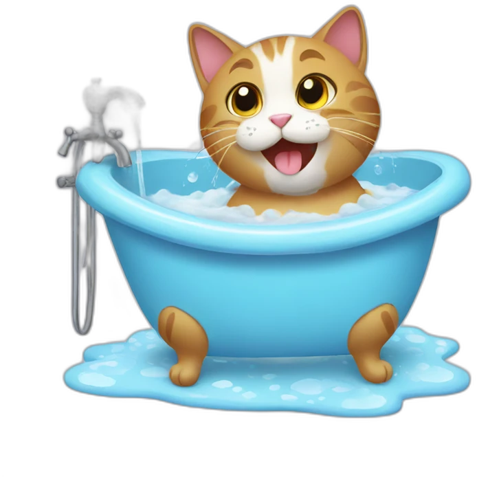 cat having a bath emoji