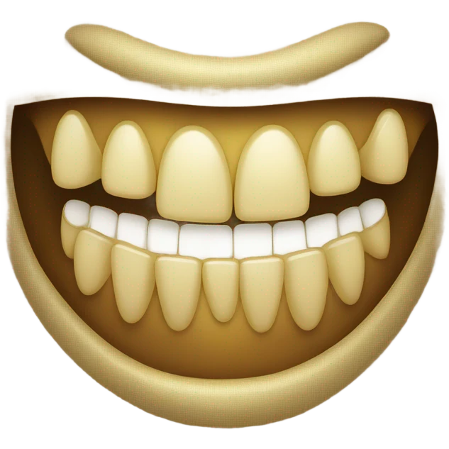 Smile emoji with gold teeth emoji