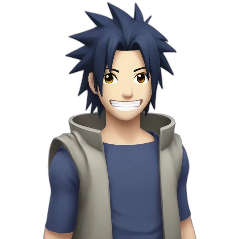 Sasuke with smile emoji