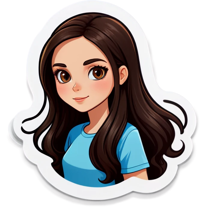 White girl with long dark brown hair emoji