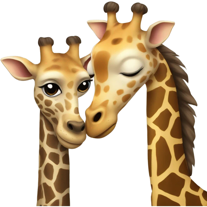 Giraffe and dog kissing   emoji