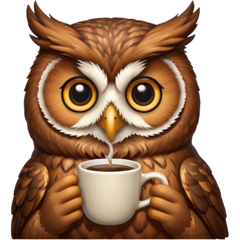 kahve içen baykuş emoji