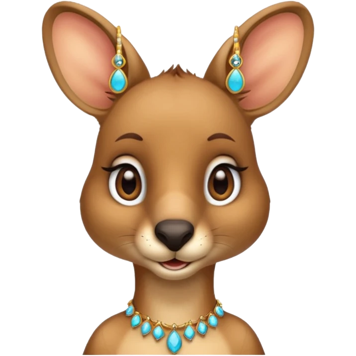 kangaroo with earrings emoji