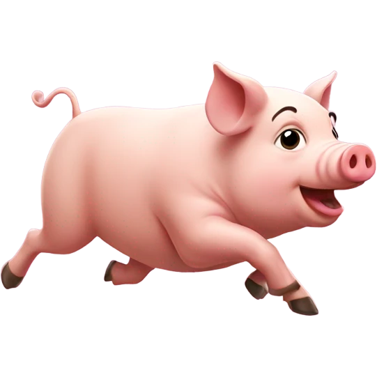 running pig emoji