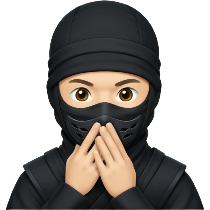  Ninja with mask covering mouth emoji