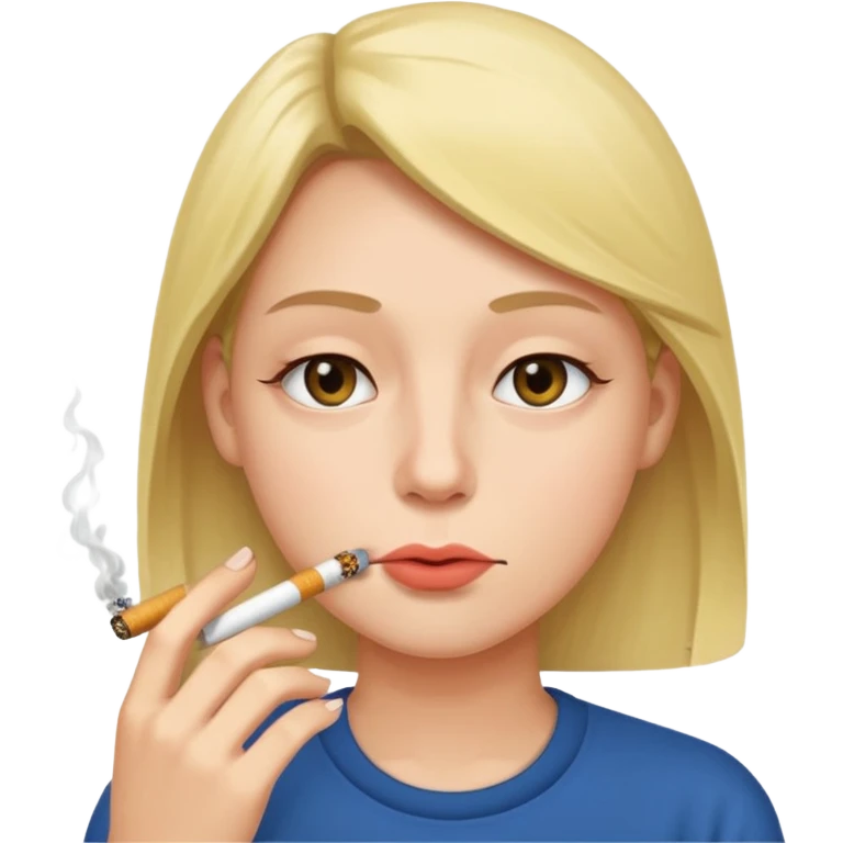 Face with low eyelids and cigarette in mouth  emoji