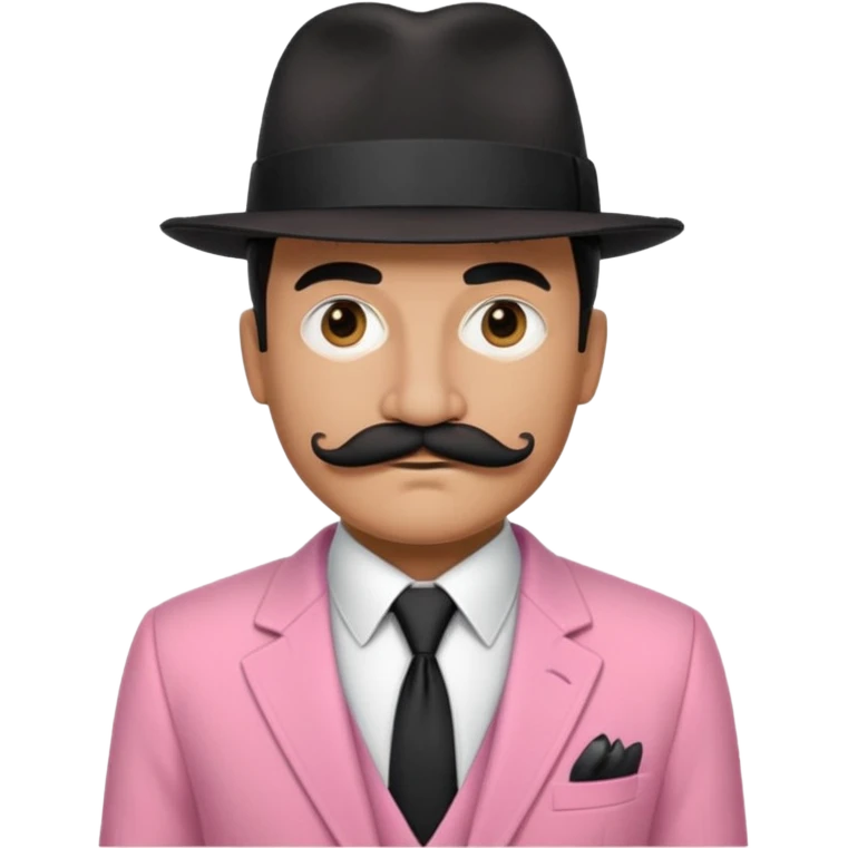 Mobster in Pink Suit – Pink jacket, black tie, mustache, black hat.



 emoji