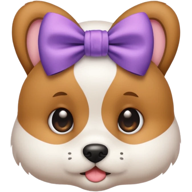Puppy eyes emoji with a bow and super cuye emoji