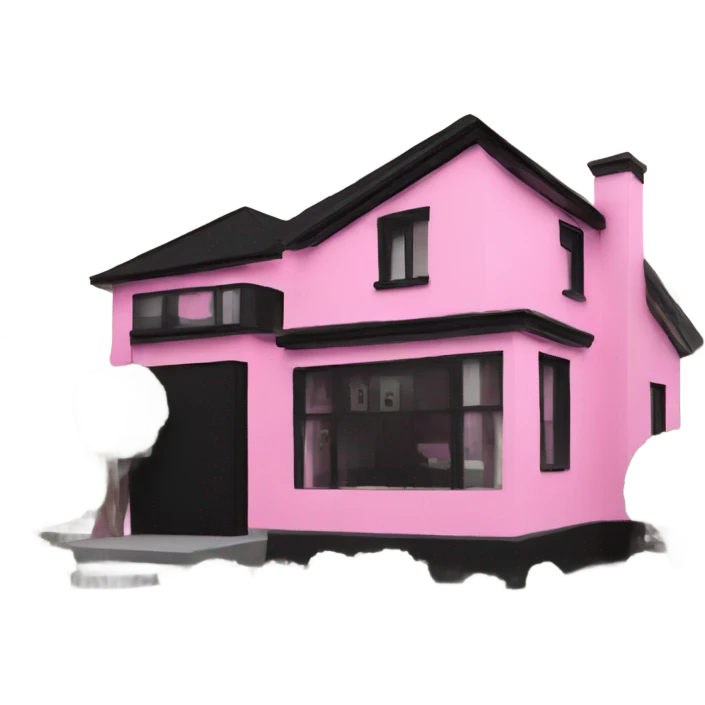 Modern pink and black house  emoji