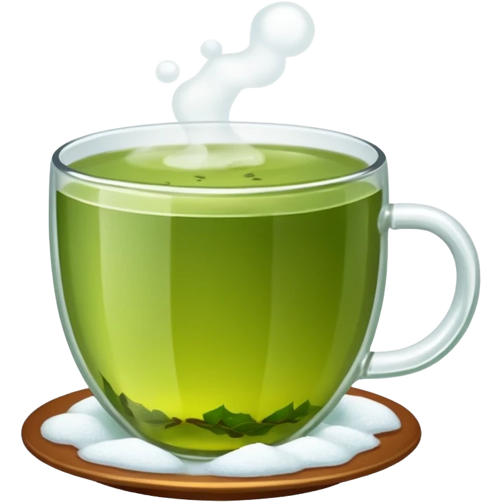 christmas green tea with snow emoji