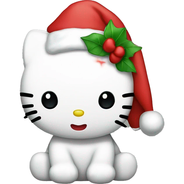 Hello kitty with a Santa hat emoji