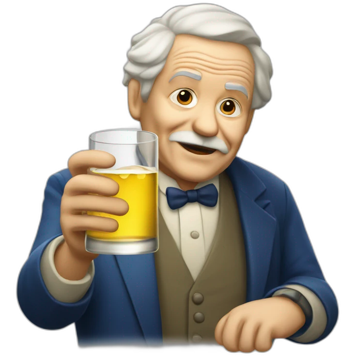 Old drunk man with becherovka emoji