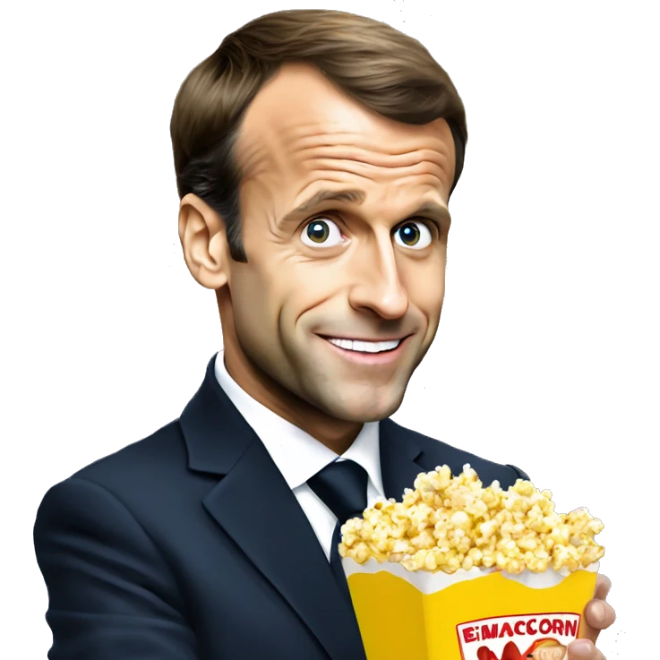 emmanuel macron eating popcorn emoji