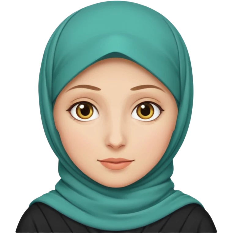 Make a girl with a hijab duolingo emojies styles and make her white and only her face appear and looking forward not left or right emoji