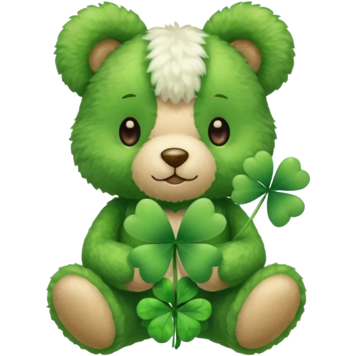 Fairy Teddy with four-leaf clover emoji