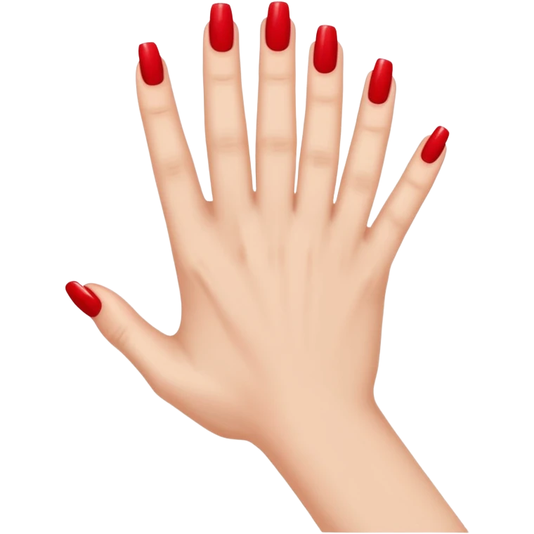 A woman's hand with red nail polish emoji