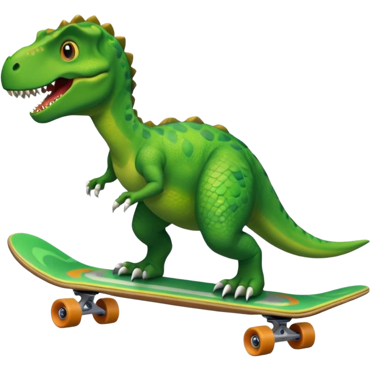 Dinosaur on a skateboard emoji