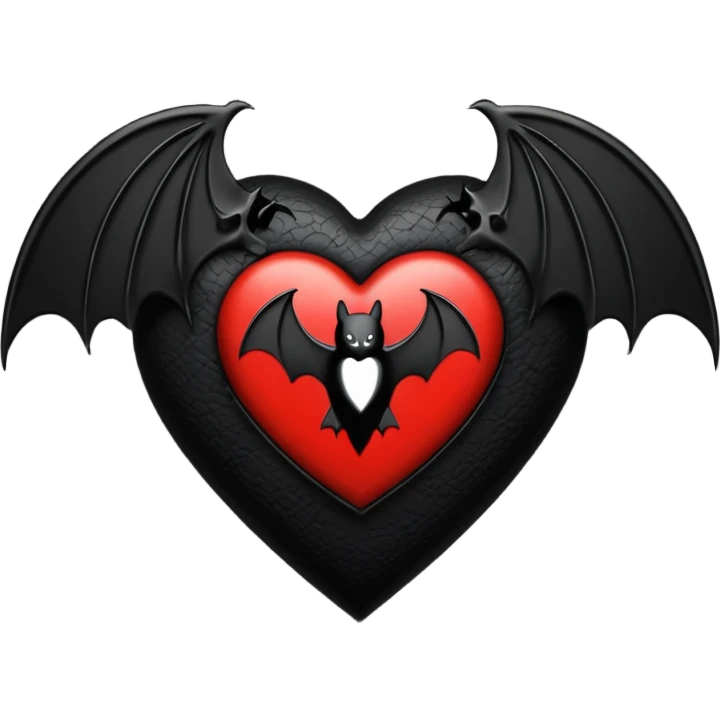 goth themed heart with a bat emoji