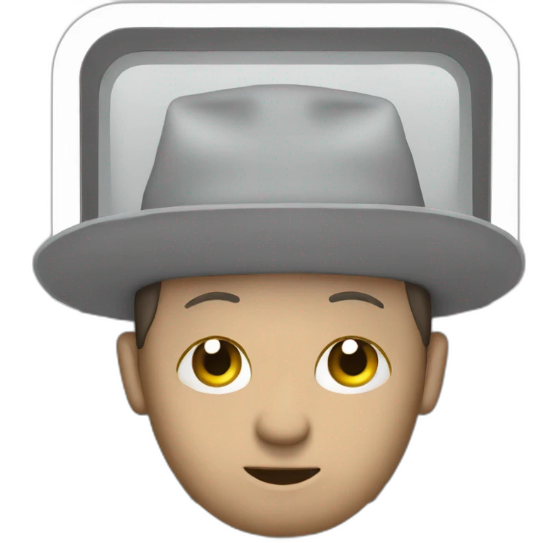 a office man in front of laptop camera talking to his client  emoji