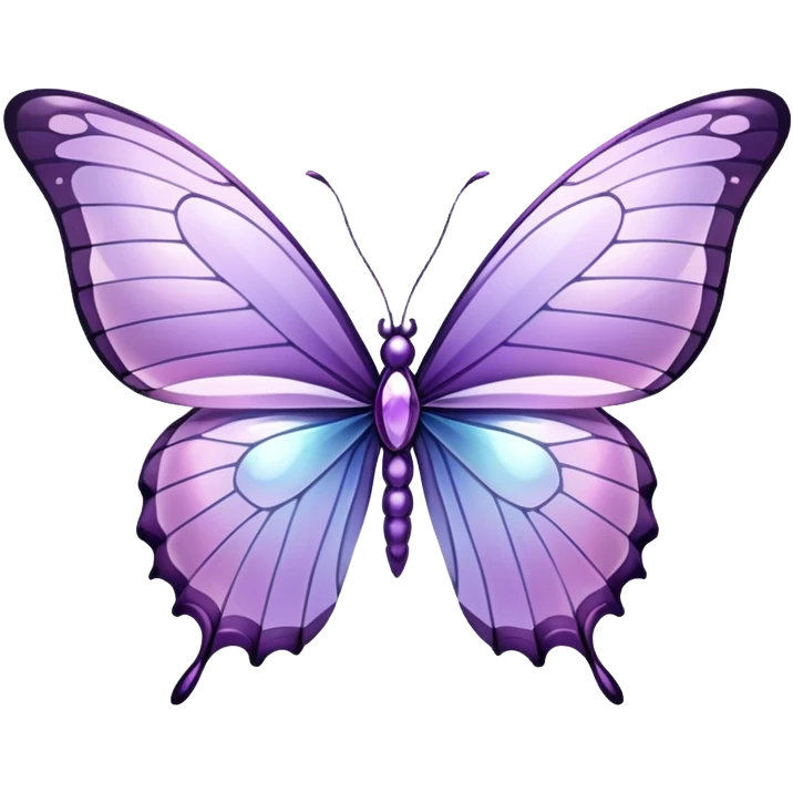 Lilac lavender Iridescent glass crystal butterfly emoji