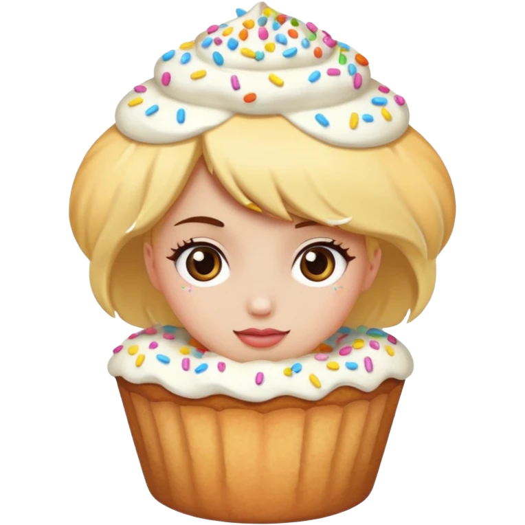 girl as cookie vanilla muffin emoji