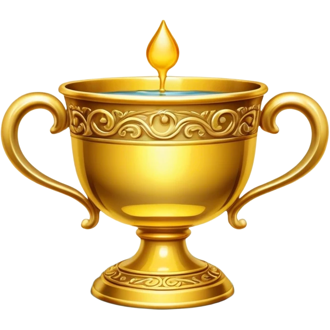 golden cup surrounded by water emoji