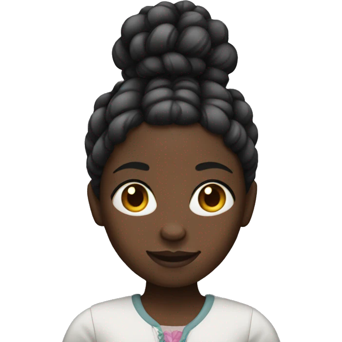 dark skin girl with braid emoji