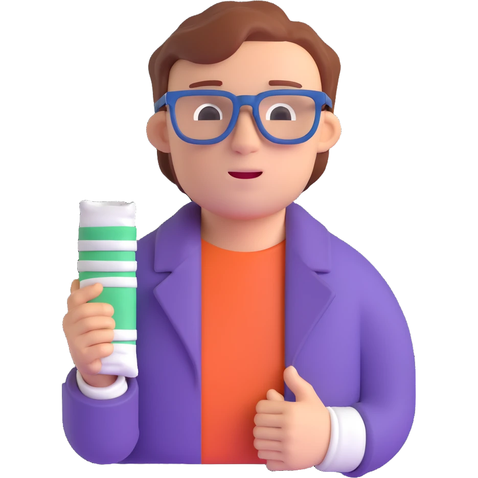 Hank J. Wimbleton, 3D emoji style, with bandages and glasses emoji