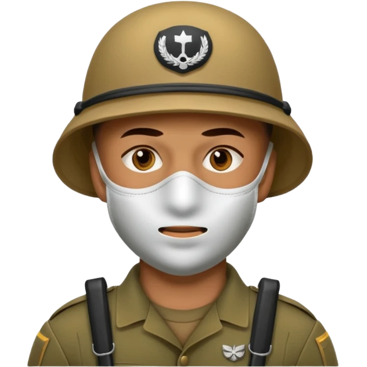 man soldier wearing mask emoji