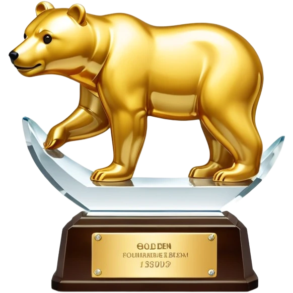 Golden bear on glass award emoji