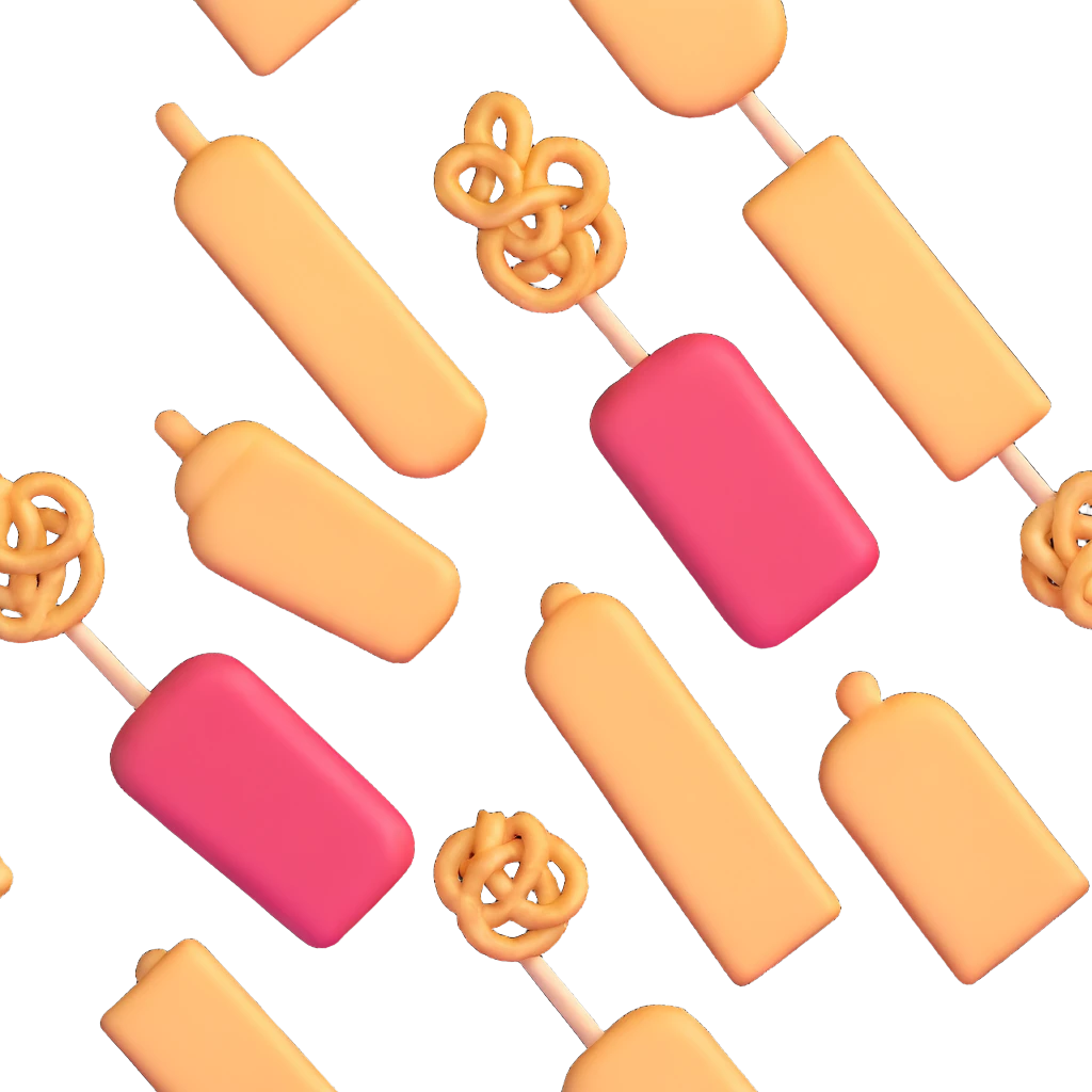 row of 3d food snacks emoji