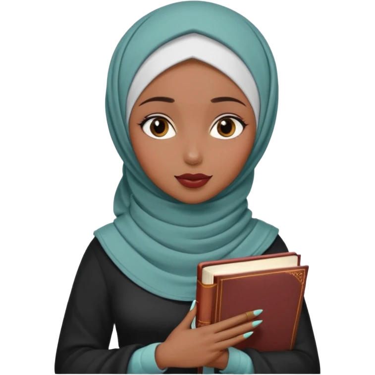 A Girl With Nails and Feminine Girl Vice and The Book and Waiting Hijab, But The Girl Has To Be Black emoji