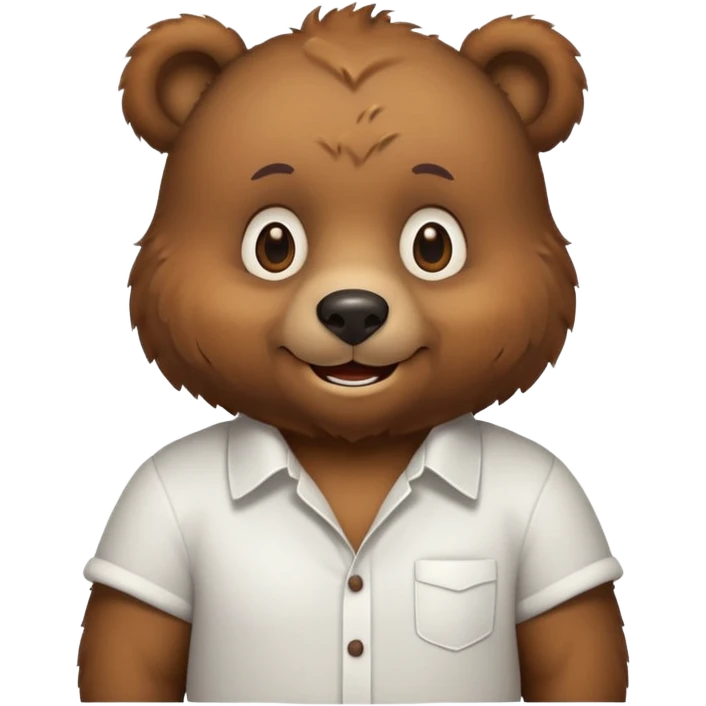 bear wear white shirt emoji