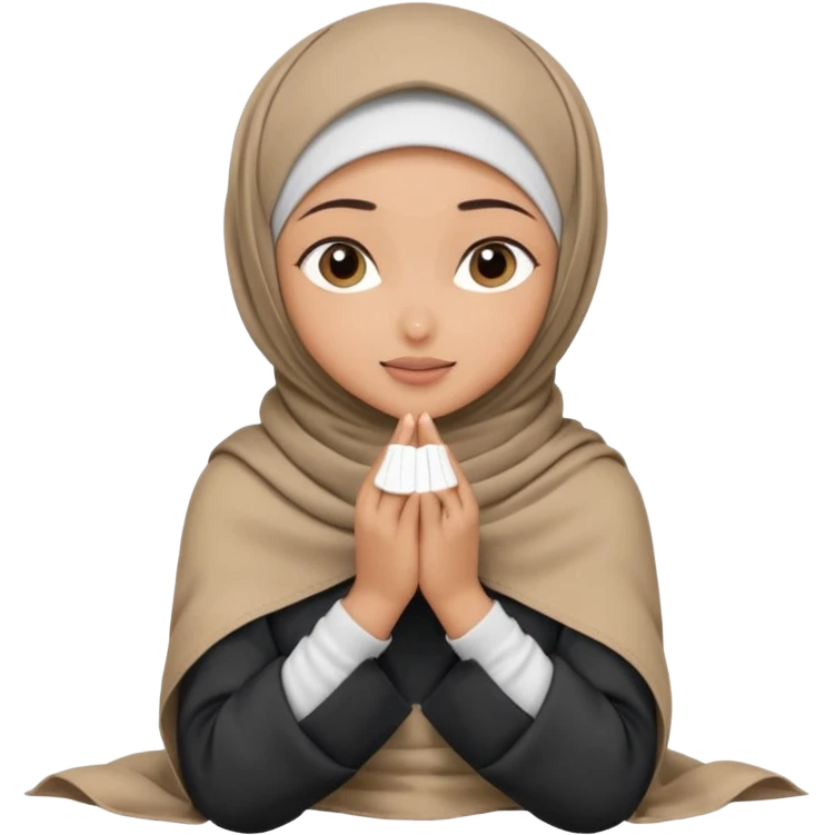 Hijabi girl sitting.     head covered
hands pulling the fabric in
shy-but-dramatic energy
“no cameras pls” but in a cute way
soft + mysterious vibe emoji