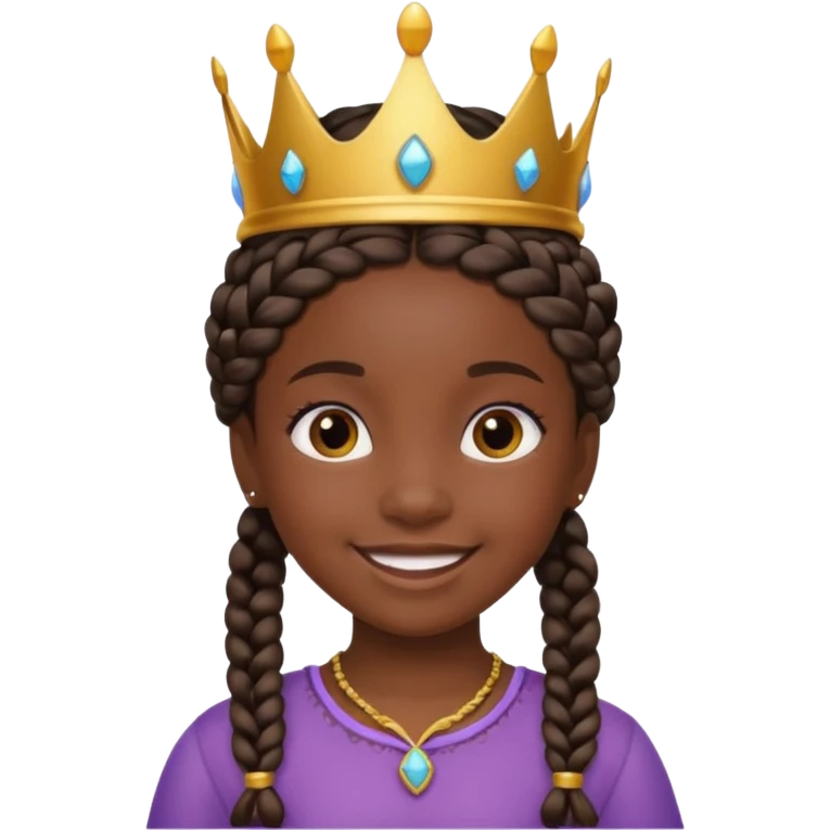 black girl kid with braided crown emoji