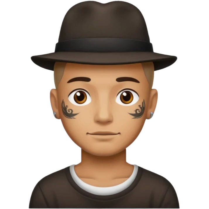 hat wearing tattooed man emoji