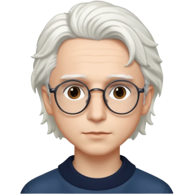 timothee chalamet with white hair and glasses emoji