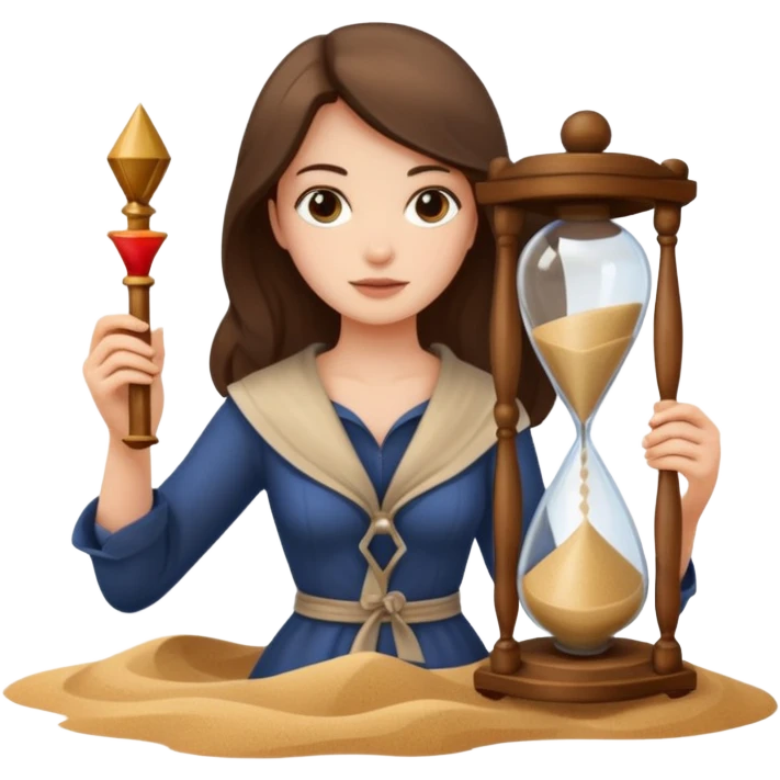woman holding hourglass emoji