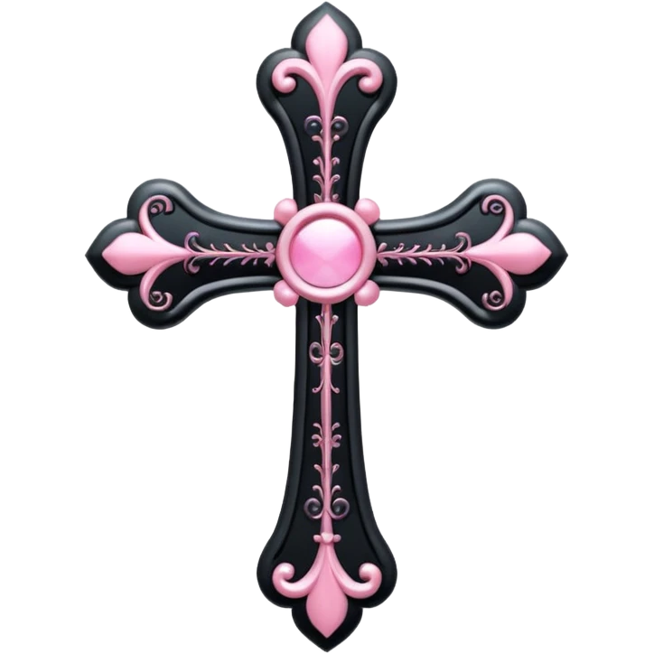 soft cute black pink goth cross , no woman emoji