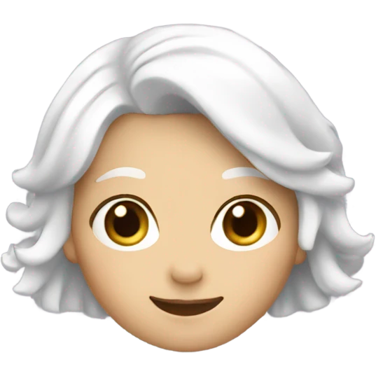 girl with short white hair waving hello emoji