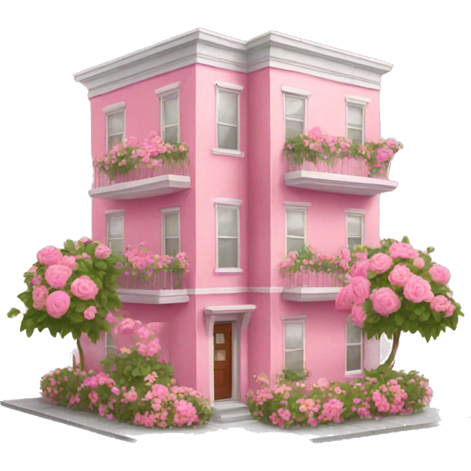 Pink apartment with flowers  emoji