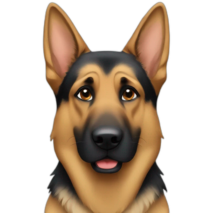 German shepherd covering face emoji