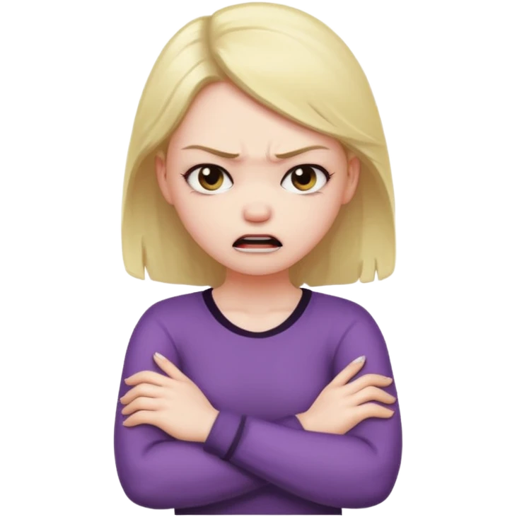 arms crossed holding neck angry girl emoji