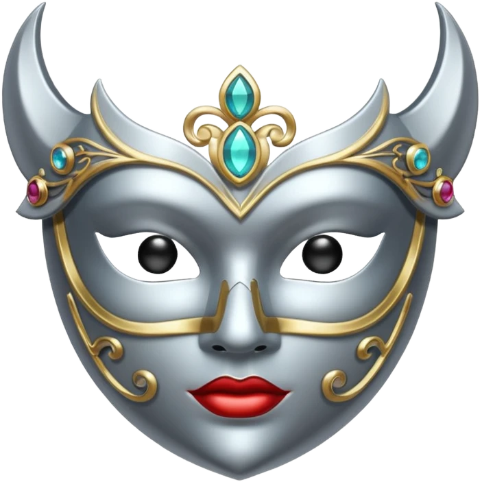 silver mask with gems emoji