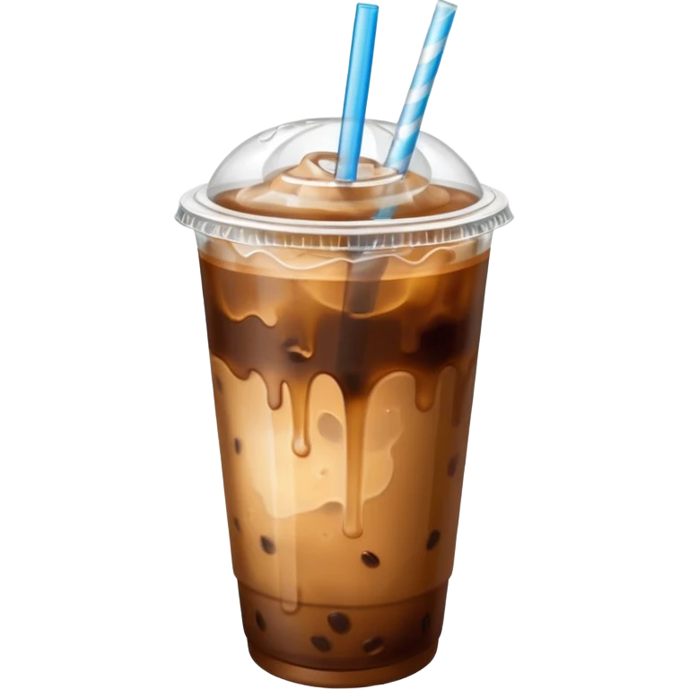  plastic cup of iced coffee with straw emoji