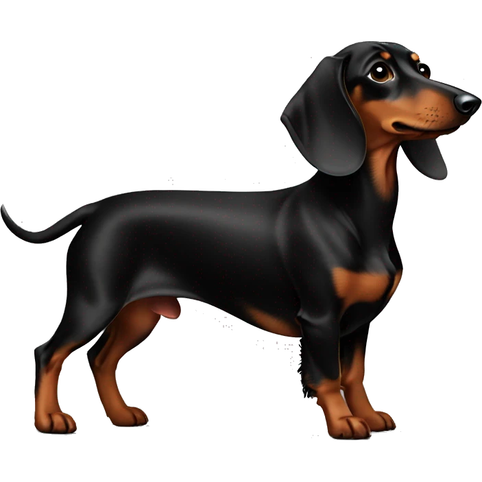 black and brown dachshund full body emoji
